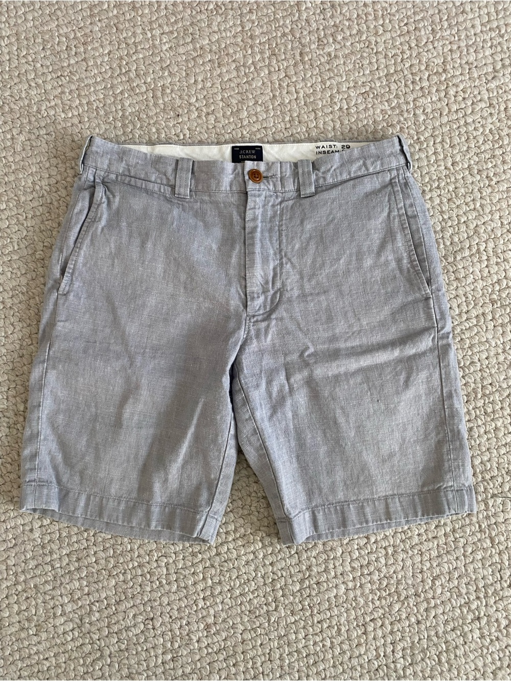 J. Crew Light Gray Men's Flat Front Shorts Waist 29”